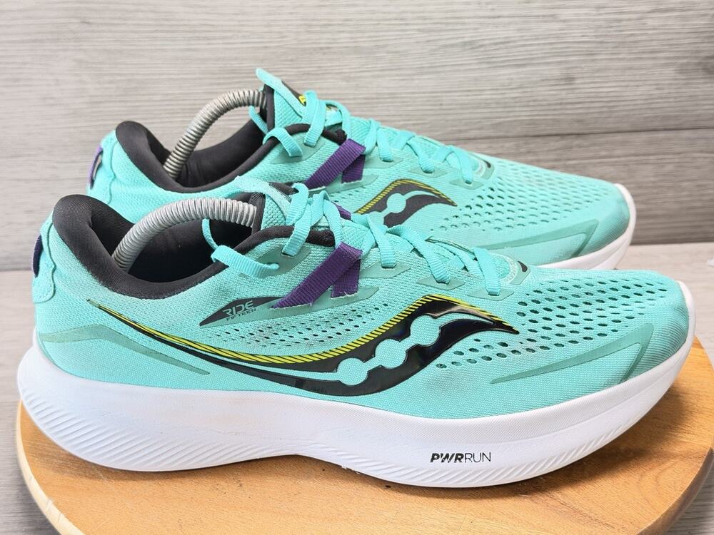 Saucony Ride 15 Sneakers Green Mint Mesh Lace Up Low Top Running. Womens 11